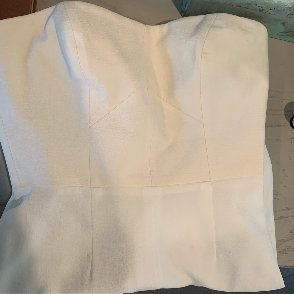 White Ribbed Sweatheart Jumpsuit